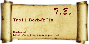 Troll Borbála névjegykártya